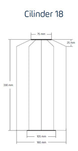Solar Lantern Cylinder 18cm Silver