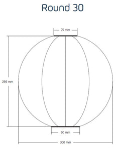 Solar Lantern Round 30cm Silver