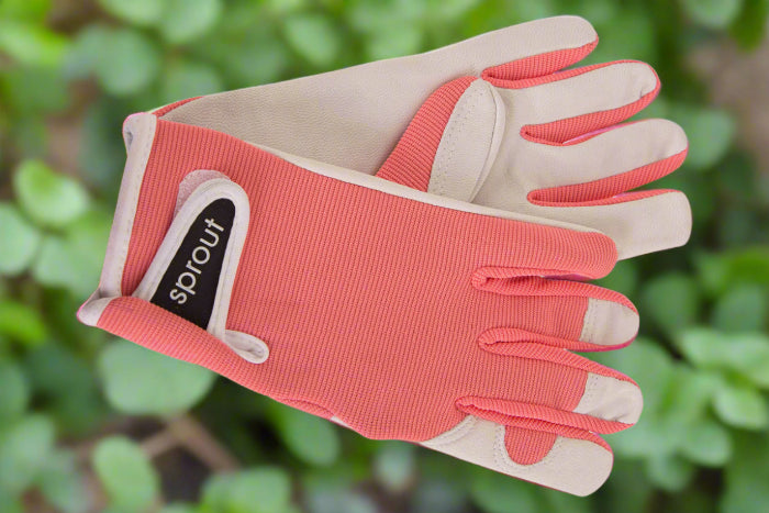 coral goatskin gloves