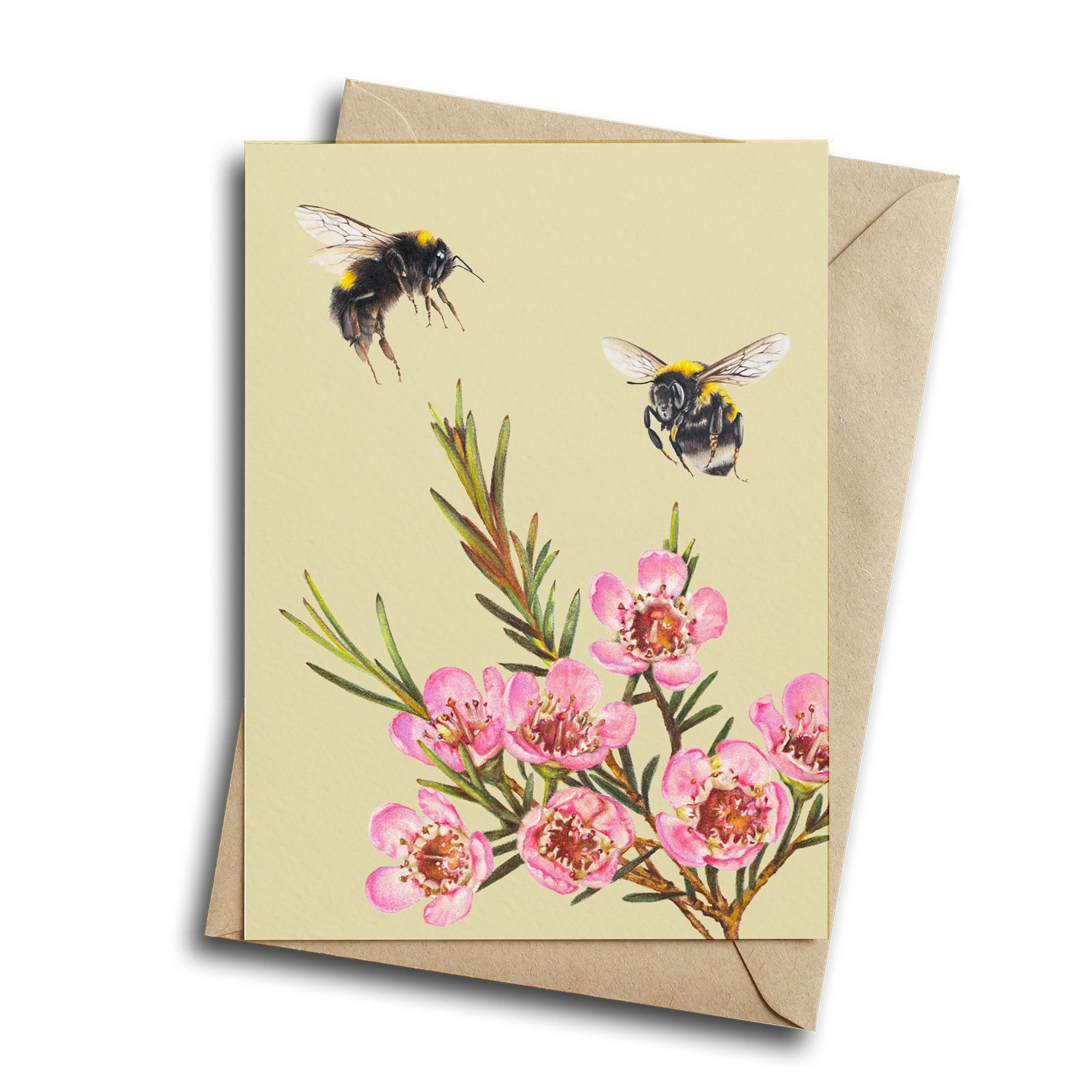 BEES/WAX FLOWERS GREETING CARD