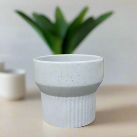 large Ecru white Botany pot