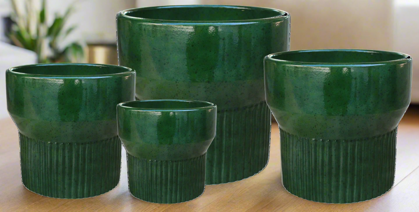 green ceramic indoor plant pots BOTANY POT GREEN MEDIUM