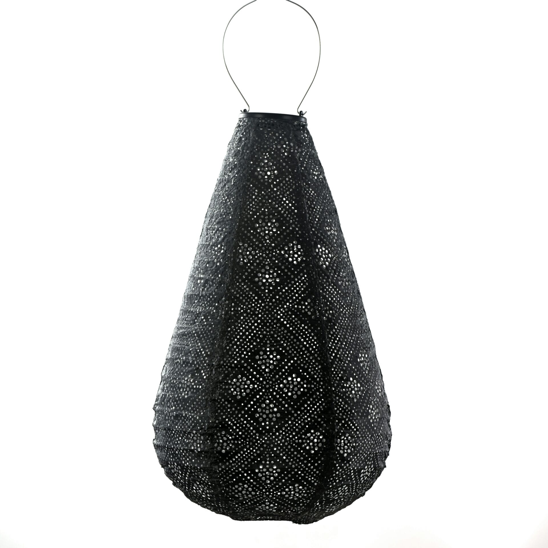 Solar Lantern Drop 28cm Grey