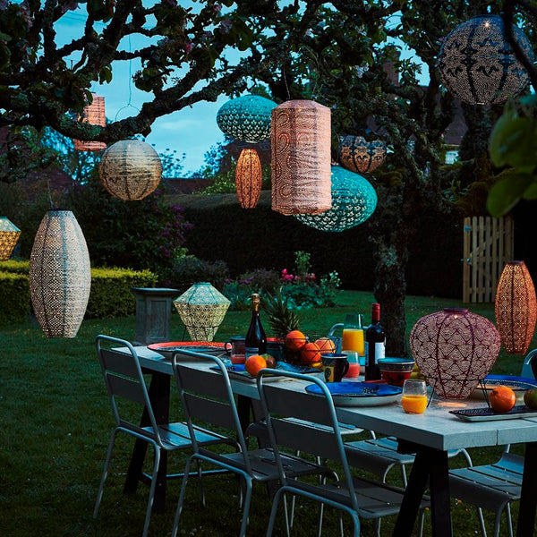 Mosaic Cylinder 28  - Taupe - Solar Lantern