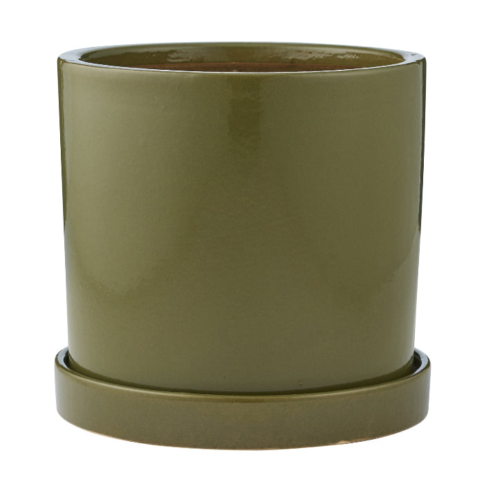 MASON CERAMIC POT WITH SAUCER LARGE