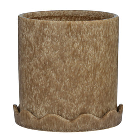 Brown textured pot on a white background