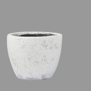 Concrete pot on a white background