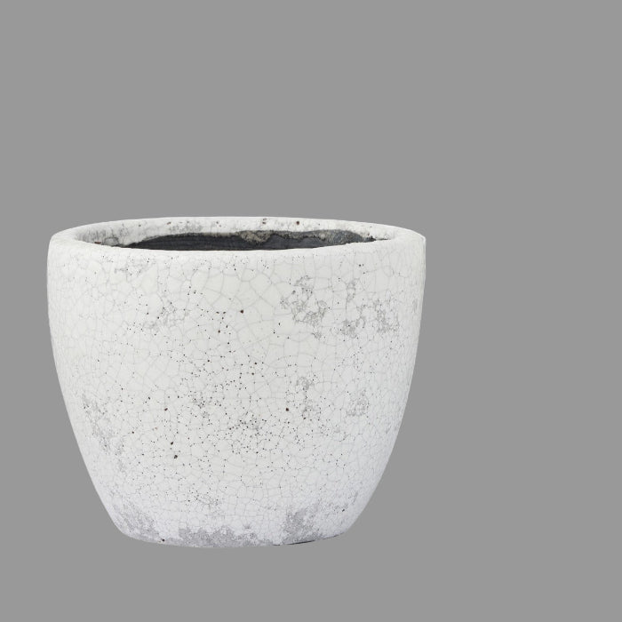 Concrete pot on a white background