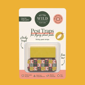Pack of pest traps for plants with a yellow background