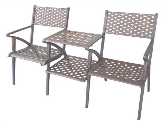 JACK & JILL RATTAN CAST IRON BENCH