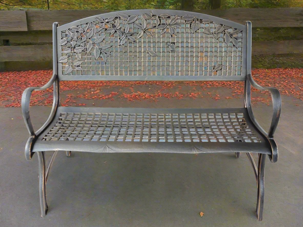 LEAVES LOVESEAT - Cast Iron Bench