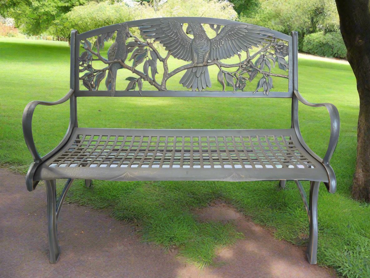 COCKATOO LOVESEAT - Cast Iron Bench