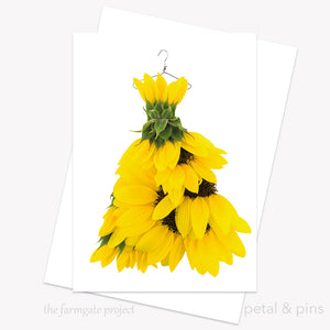 PETAL&PIN Sunflower Gown Greeting Card