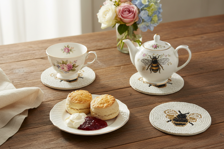 BEE BEADED COASTER SET