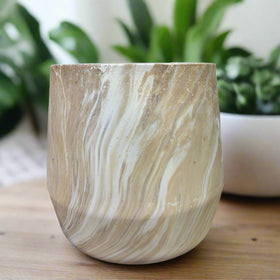 Sand coloured Ceramic pot 22cm
