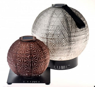 Solar Lantern Round 30cm Silver