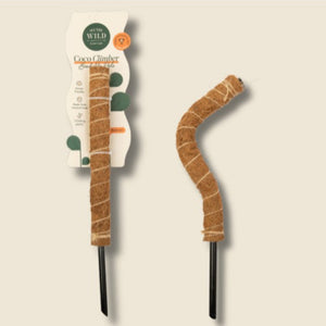 Two coconut climbing toys with packaging on a beige background