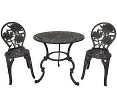GARDEN SETTING 3PCE WARATAH CAST IRON