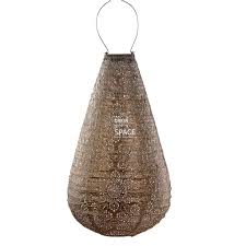 Solar Lantern Drop 28cm Gold
