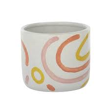 Edwina Ceramic Pot Wht/Bl 13x 11