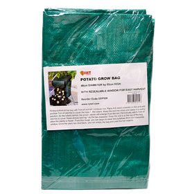 Green potato grow bag with Ryset label on a white background