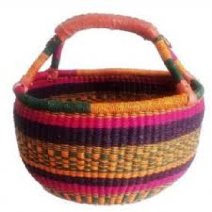 MEDIUM ELEPHANT GRASS BASKET ASSTD