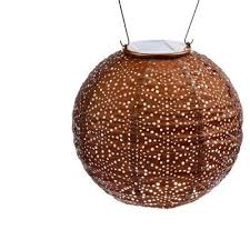 Solar Lantern Round 20cm Copper