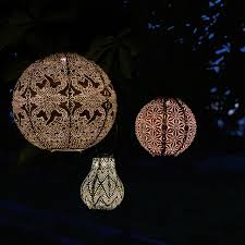 Solar Lantern Round 30cm Silver