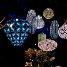 Solar Lantern Tulip 20cm Grey Blue