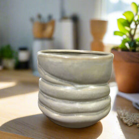 Stylish Ceramic indoor plant pot - sage