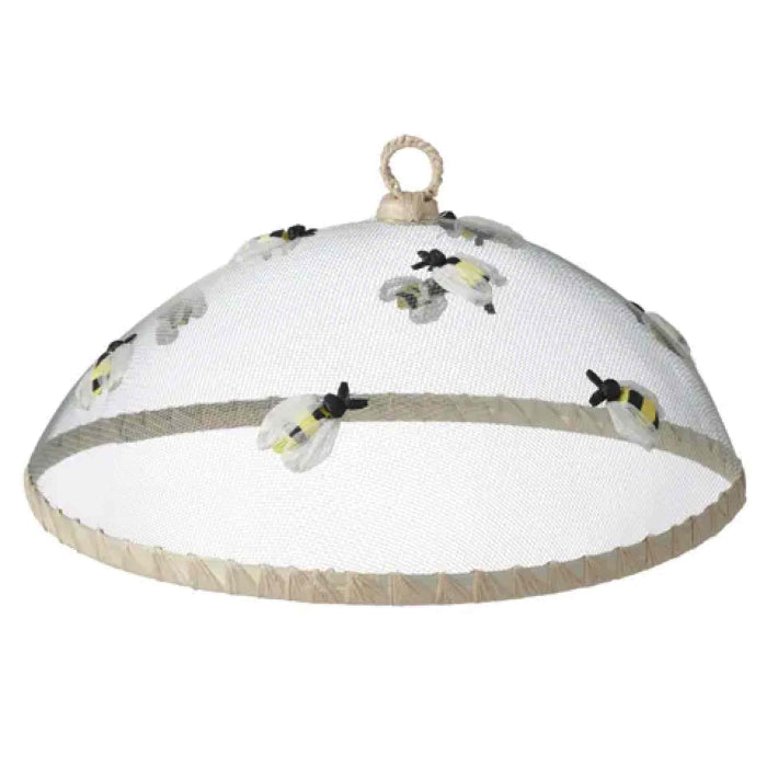 White lampshade with black and yellow designs on a white background