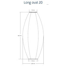 Solar Lantern Long Oval 20cm Grey