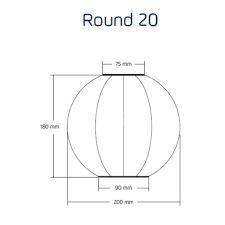 Solar Lantern Round 20cm Grey Blue
