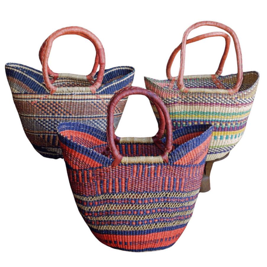 USHOPPER LGE ELEPHANT GRASS BASKET ASSTD