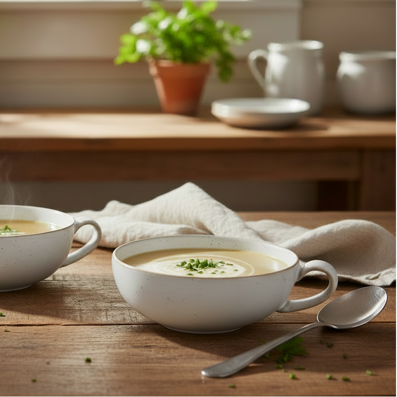 A speckled ceramic cup with a light gray body, brown speckles, and a thin brown rim, featuring a curved handle on a plain white background.