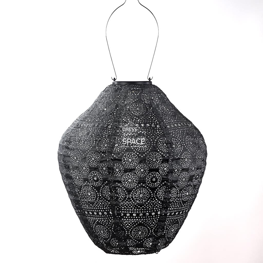 Solar Lantern Jar 30cm Grey