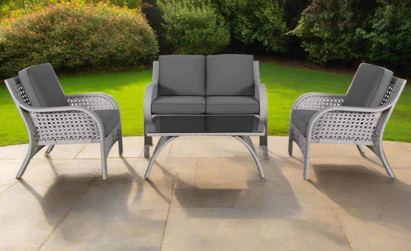 4 PIECE LINDA WICKER LOUNGE SET