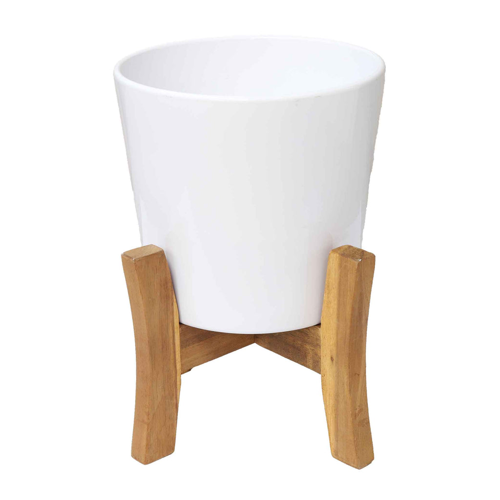 WHITE JAYDA PLANTER w/STAND