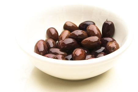 kalamata olives in white dish